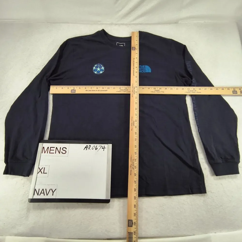 The North Face Casual Crew Neck Long Sleeve Shirt Mens Size Extra Large XL Navy